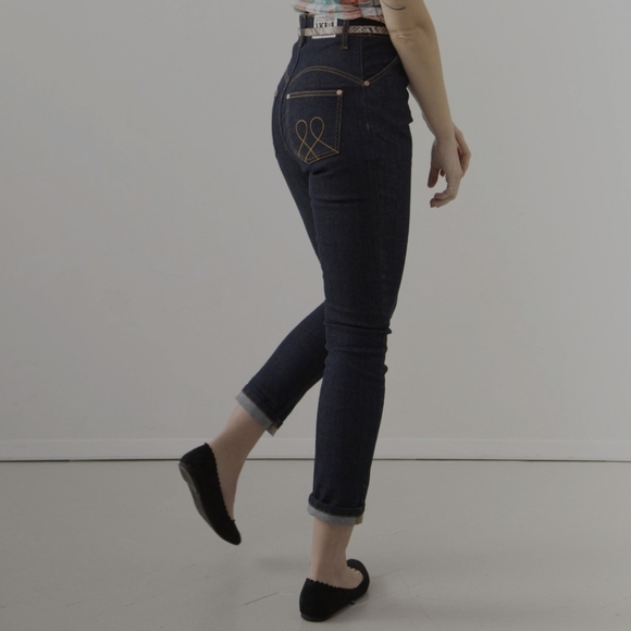 Lady K Loves NWT dark indigo Polly jeans size small - Picture 1 of 7